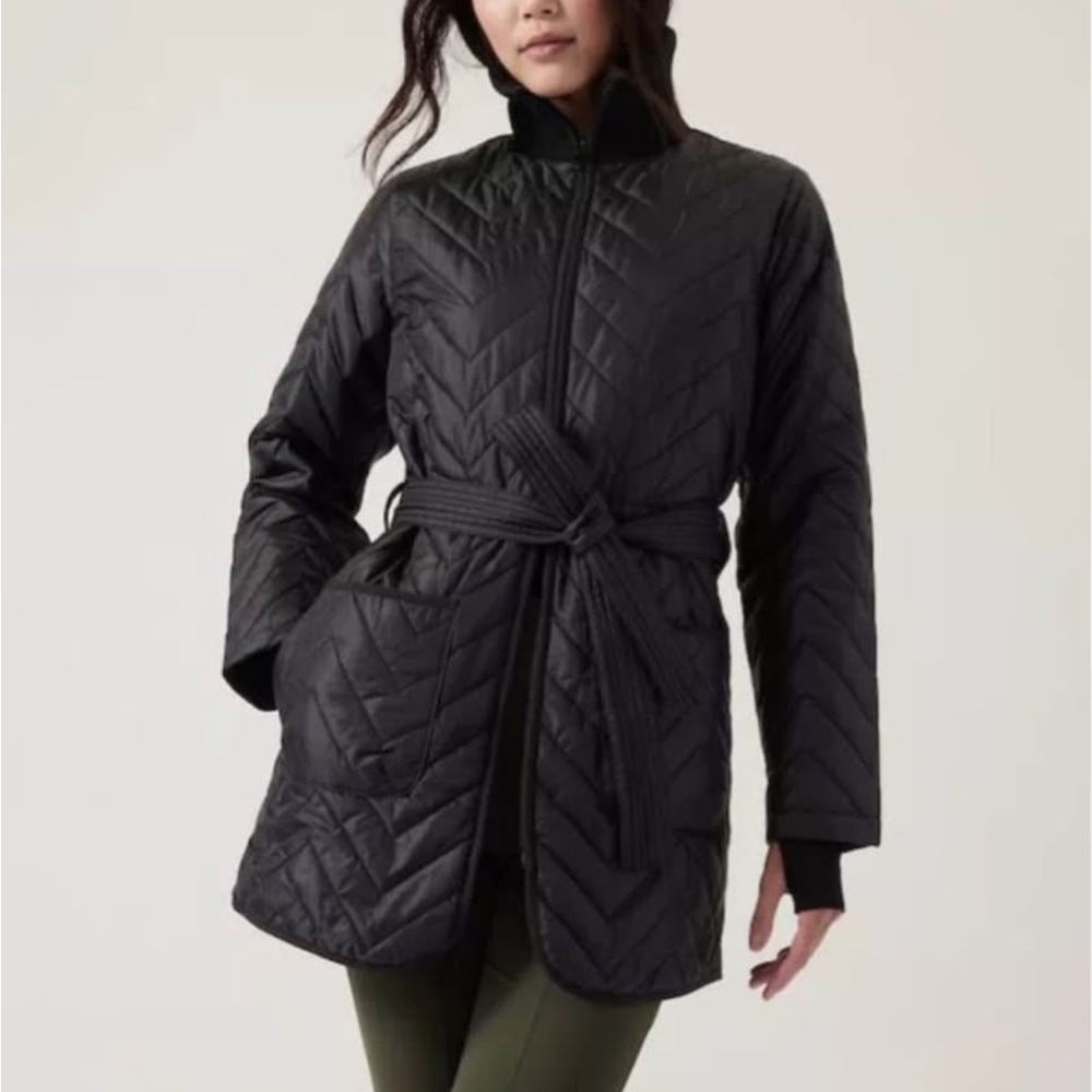 Athleta Black Quilted Puffer Jacket